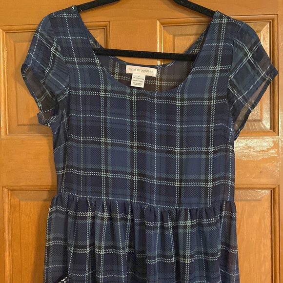 Band of Gypsies Sheer Blue Babydoll Dress with Slip - Picture 4 of 7